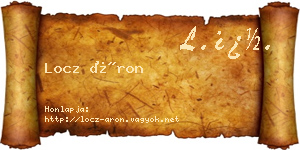 Locz Áron névjegykártya