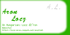 aron locz business card